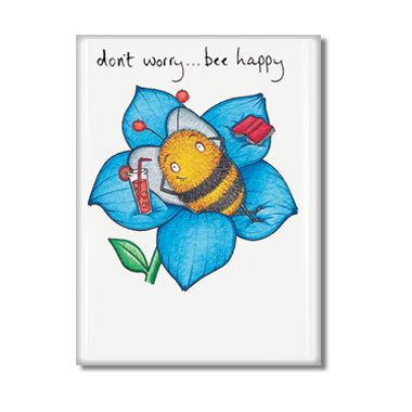 Bee Happy Fridge Magnet