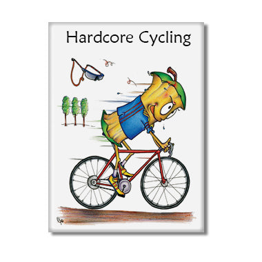 Hard Core Cycling Fridge Magnet