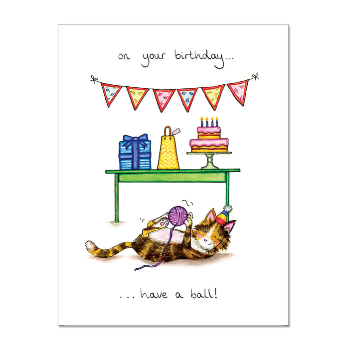 Have a Ball Cat Greeting Card