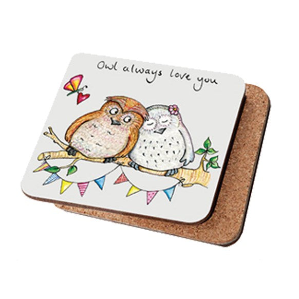 coaster,coasters,owl,owls,matt,gift,barn,home,cockadoodle,kitchen,uk,cup,cups,cuppa,tea,giggle