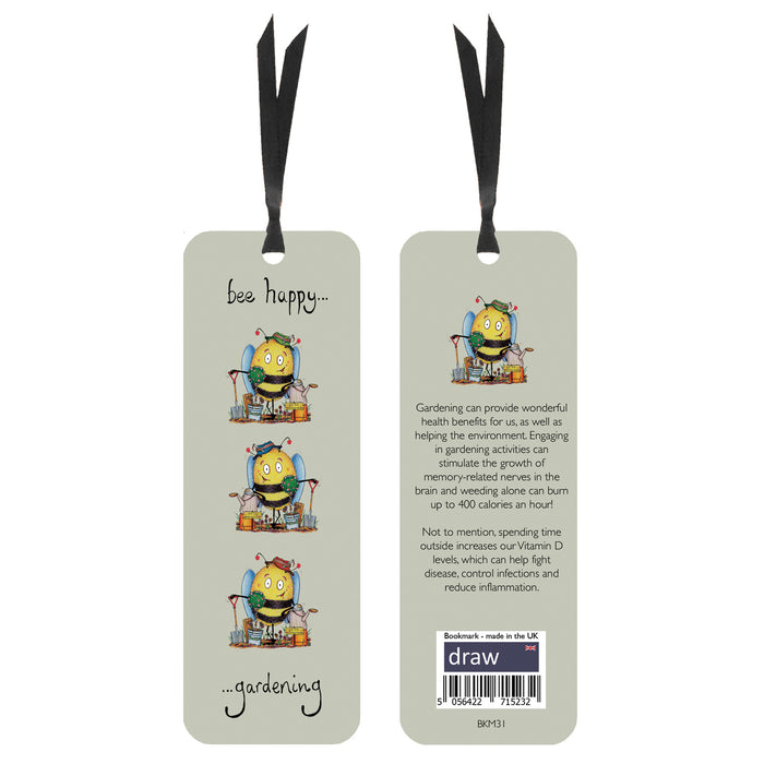 Bee Garden Bookmark Grey