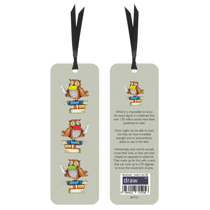 Owl Bookmark Grey