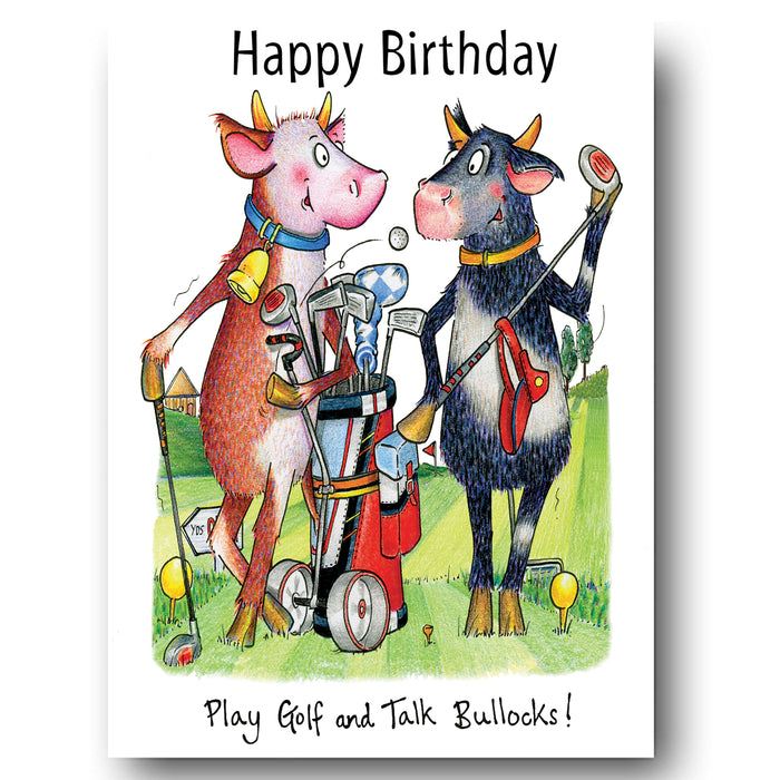 Bull Golf Greeting Card