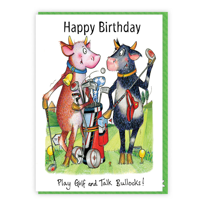 Bull Golf Greeting Card