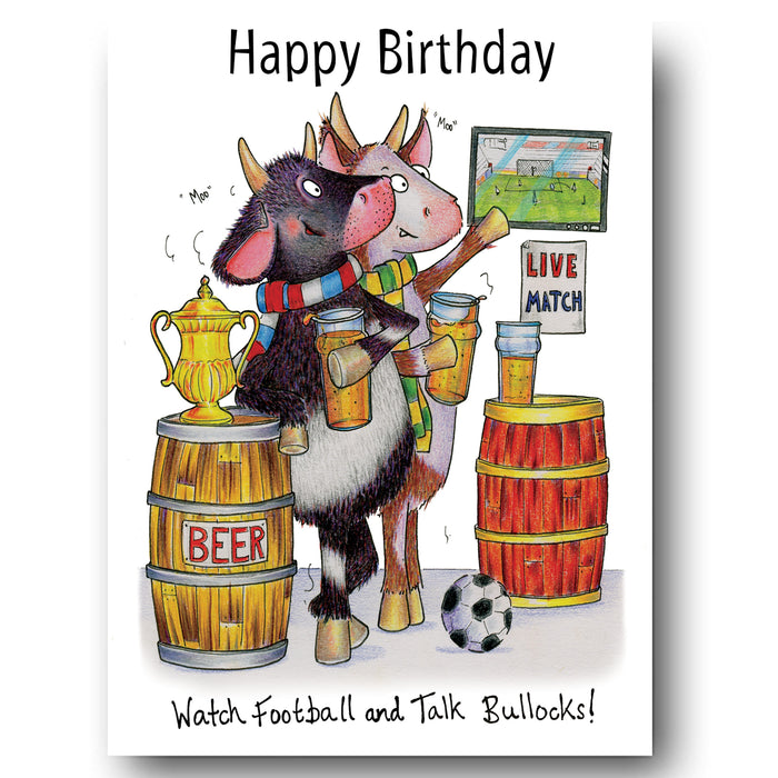 Bull Football Greeting Card