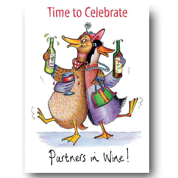 Partners in Wine Greeting Card