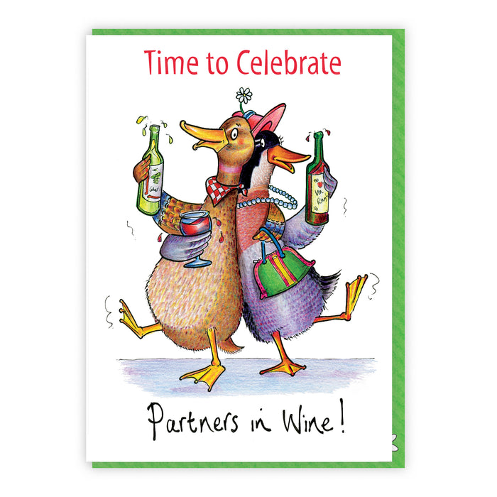 Partners in Wine Greeting Card