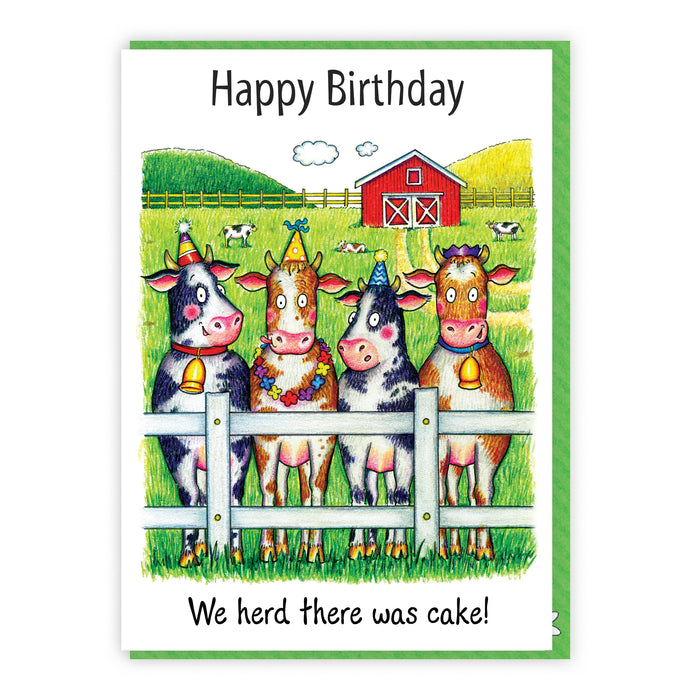 Herd Cake Cows Greeting Card