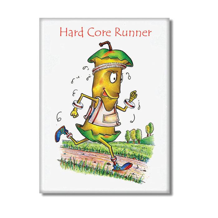 Hard Core Runner Fridge Magnet