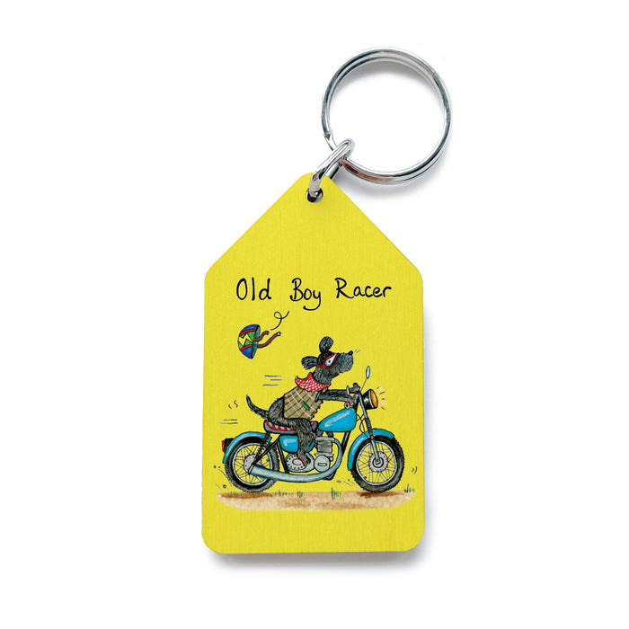 Old Boy Racer Keyring