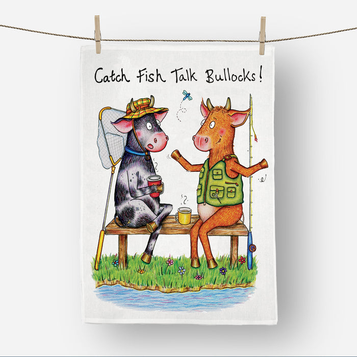 Fishing Bullocks Tea Towel