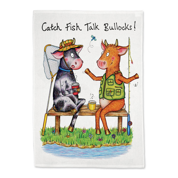 Fishing Bullocks Tea Towel