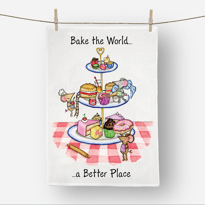 Bake the World Tea Towel