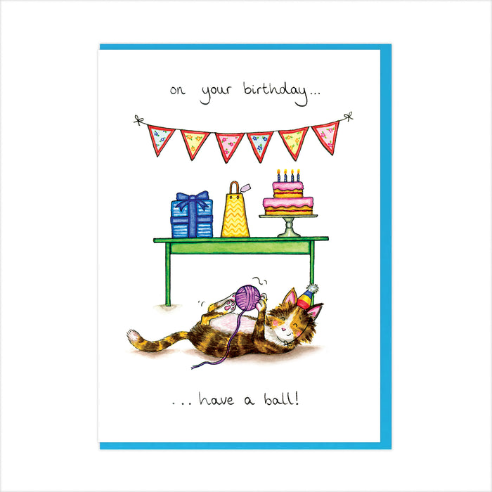 Have a Ball Cat Greeting Card