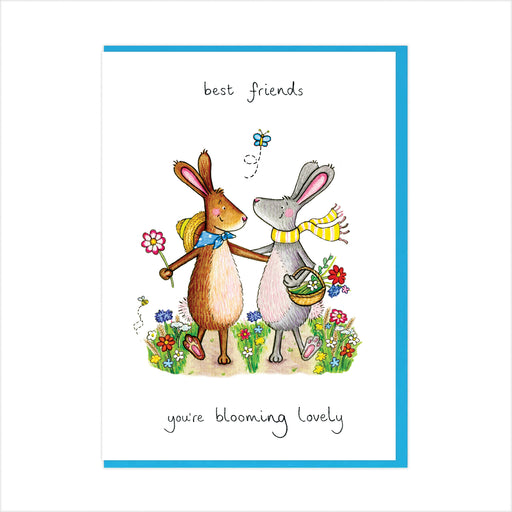 best friends birthday card bunnies rabbit besties