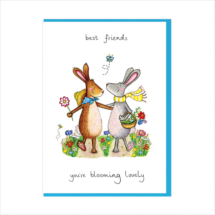 best friends birthday card bunnies rabbit besties