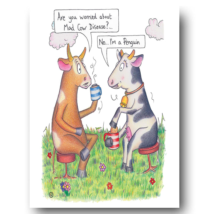 Mad Cow Greeting Card