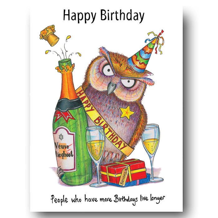 Live Longer Owl Greeting Card