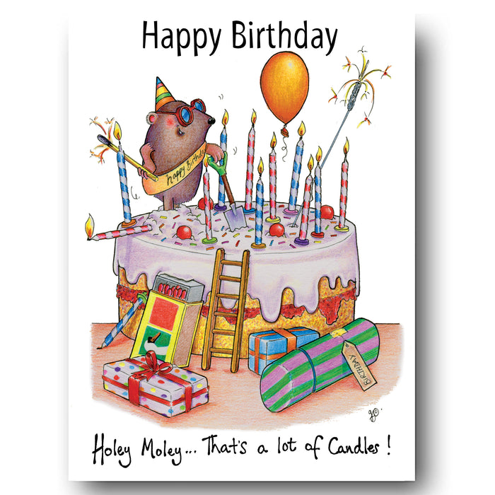 Mole Candles Greeting Card