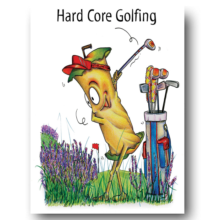Hard Core Golfing Greeting Card