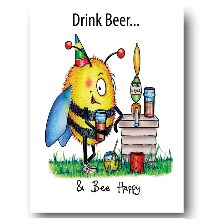 Bee Beer Greeting Card