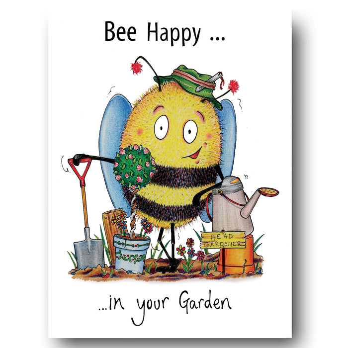 Bee Happy Garden Greeting Card