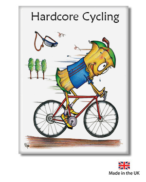 Hard Core Cycling Fridge Magnet