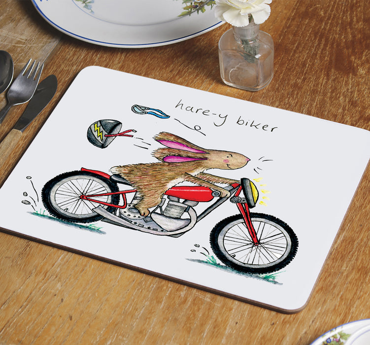 Hare-y Biker Table Mat