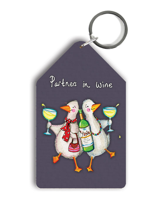 Partners in Wine Keyring