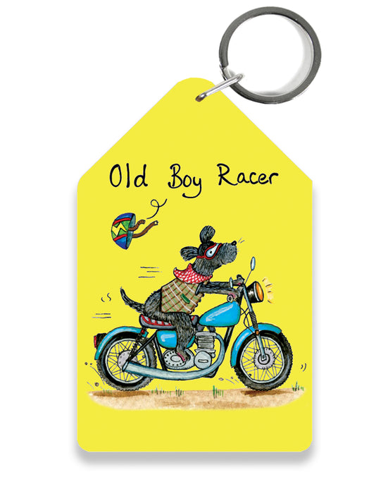Old Boy Racer Keyring