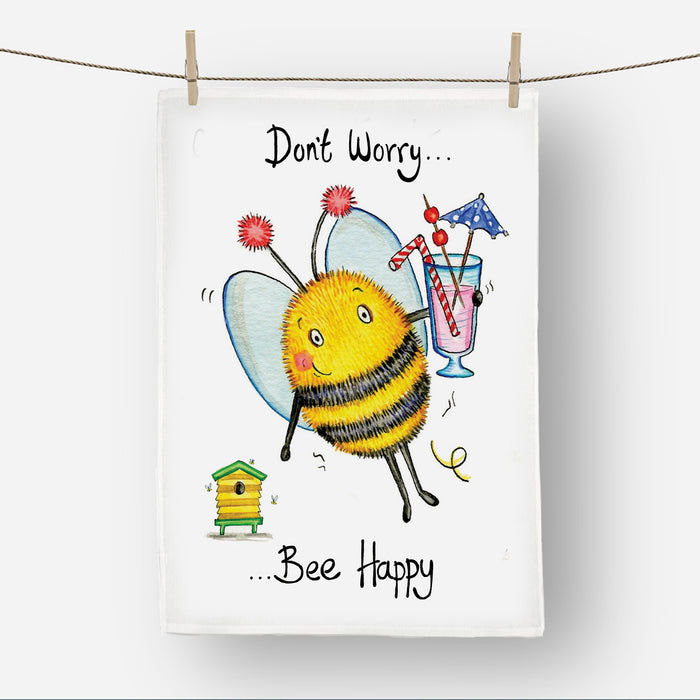 Bee Happy Tea Towel