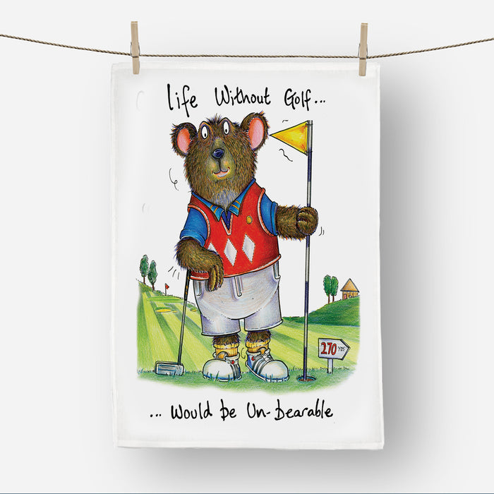 Golf Bear Tea Towel