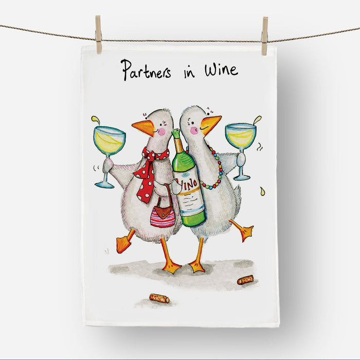 Partners in Wine Tea Towel