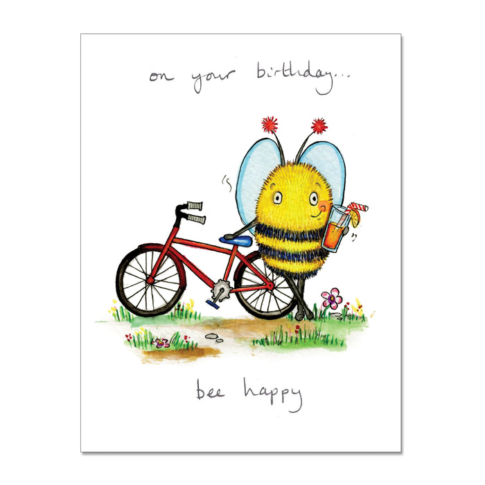 Bee Happy Bike - Greeting Card