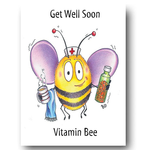greeting,card,greetings,cards,vitamin,bee,get,well,soon,bees,medicine,note,friend,compost,UK,England