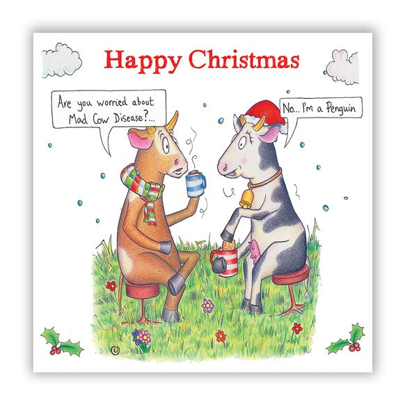 greeting,card,cards,notes,happy,christmas,mad,cow,cows,disease,winter,gift,present,family,snow,UK