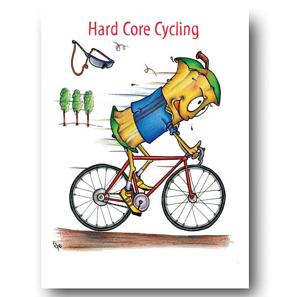 Hard Core Cycling Greeting Card