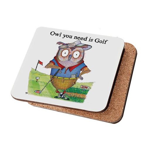 coaster,coasters,owl,golf,golfing,animals,tea,cup,humour,genuine,gift,gifts,compost,heap,present,UK