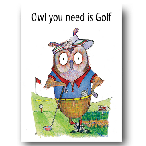 greeting,card,cards,owl,golf,golfing,funny,giggle,laugh,compost,heap,uk,gift,barn,nature,recycling