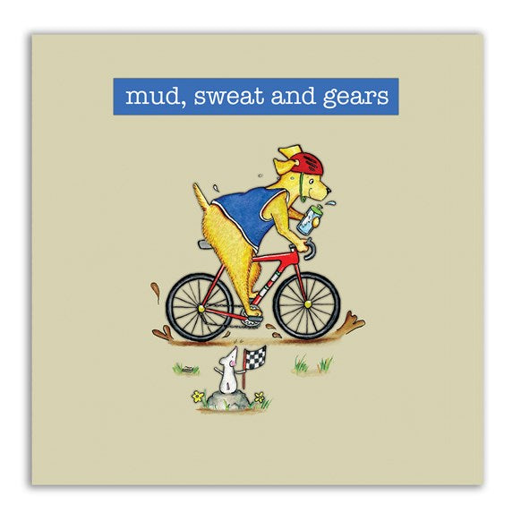 embellishments,card,cards,mud,sweat,gears,dog,cycling,sport,quality,design,recycled,uk,England