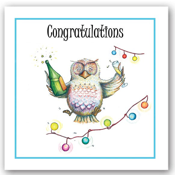 greeting,card,cards,occasions,congratulations,owl,owls,tree,party,friends,gift,colourful,glitter,UK