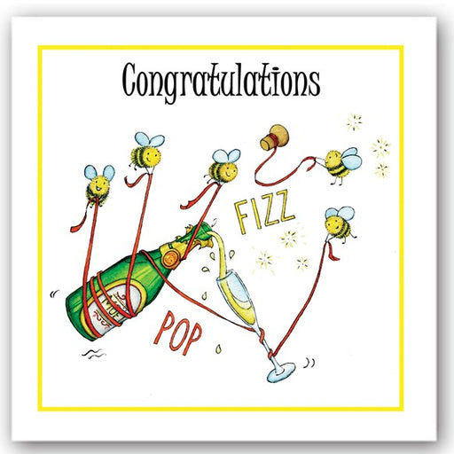 greeting,card,cards,occasions,congratulations,bee,bees,party,cheers,colourful,glitter,friend,gift,UK