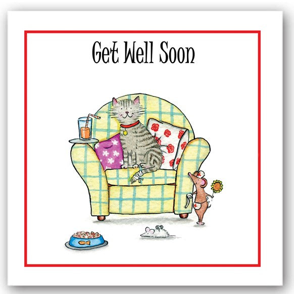 greeting,card,cards,occasions,get,well,soon,cat,home,recover,friend,note,gift,colourful,glitter,UK