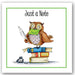 greeting,card,cards,occasions,just,a,note,owl,owls,writing,thought,friend,colourful,glitter,UK,funny