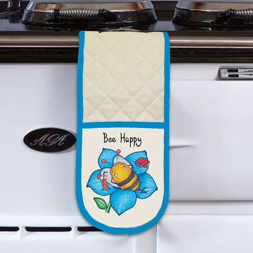 bee,happy,yellow,oven,gloves,kitchen,house,cotton,gift,cockadoodle,textiles