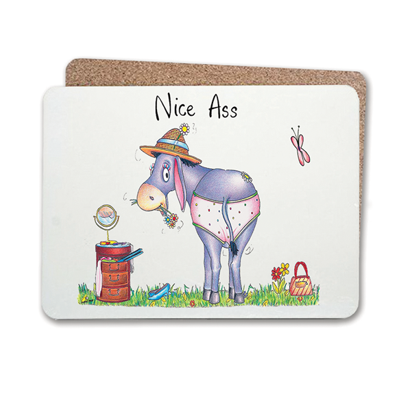 Nice,ass,table,mat,tablemats,gift,cork,backed,house,gifts