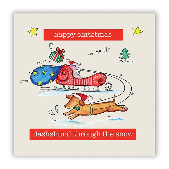 greeting,card,greetings,cards,dog,mouse,hound,dashshund,merry,present,santa,hat,sleigh,animal,Christmas,gift,gifts,presents,funny,hand,drawn