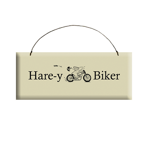 Hare,bike,biker,wood,sign,wooden,signs,cockadoodle,house,gift
