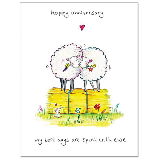 spent,with,ewe,sheep,my,best,days,are,happy,anniversary,celebrate,greeting,card,greetings,cards,cockadoodle,gift,draw,UK,England