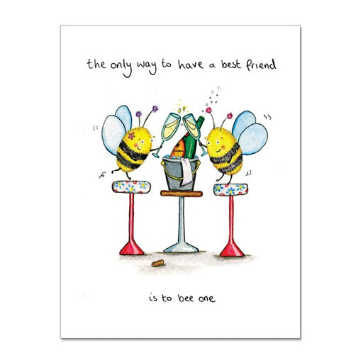 bee,friend,best,friend,friends,gift,bees,greeting,card,champagne,glass,bubbles,celebrate,cockadoodle,uk